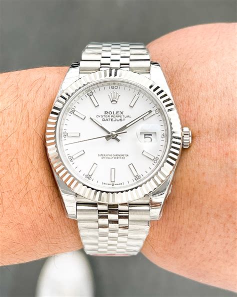 rolex datejust ii white dial fluted bezel